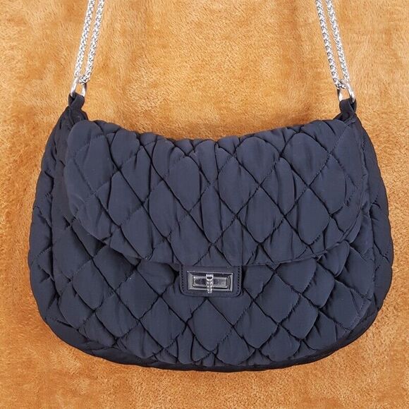 BCBG GENERATION Womens Handbag Black Quilted Chain Strap Shoulder Bag - Picture 2 of 12